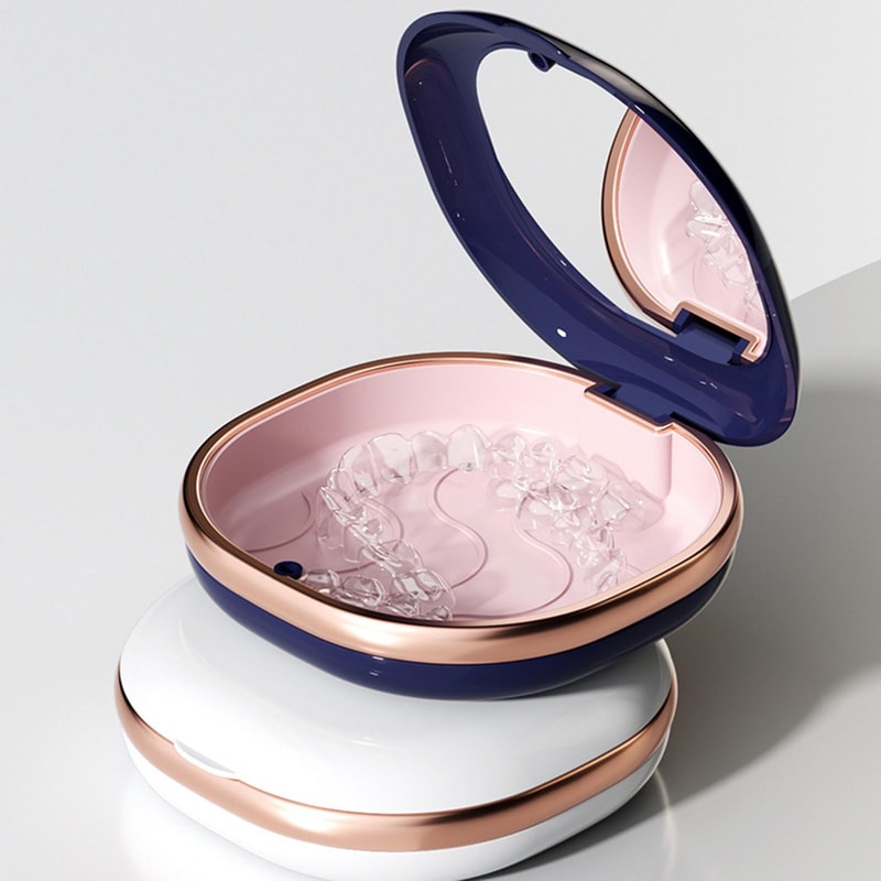 Portable Braces Storage Case With Mirror Orthodontic Aligner Holder For Travel 7