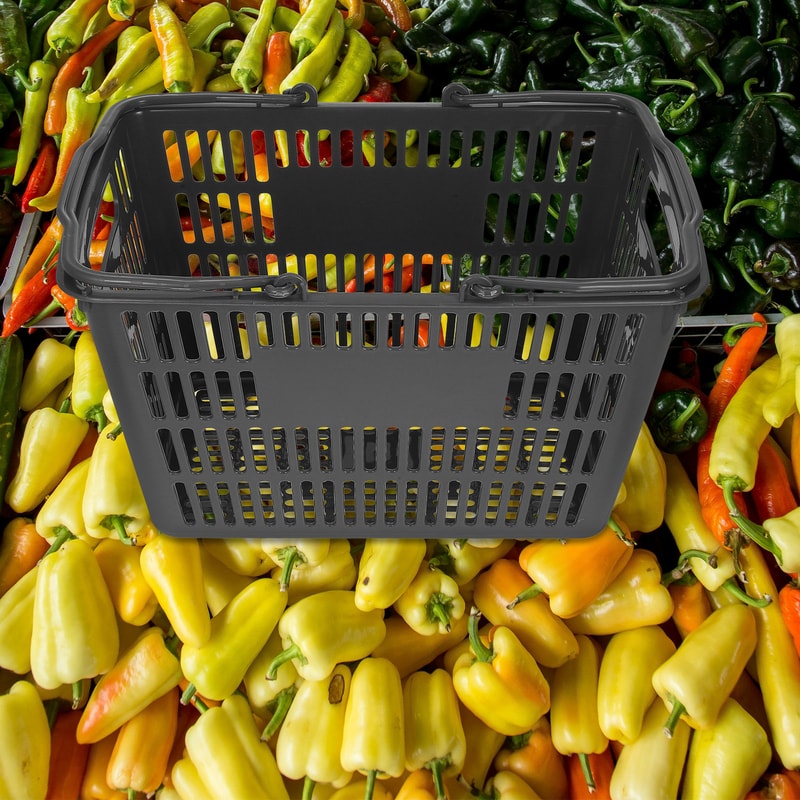 Premium Plastic Storage Basket With Folding Handles For Kitchen Bathroom Organizer 0