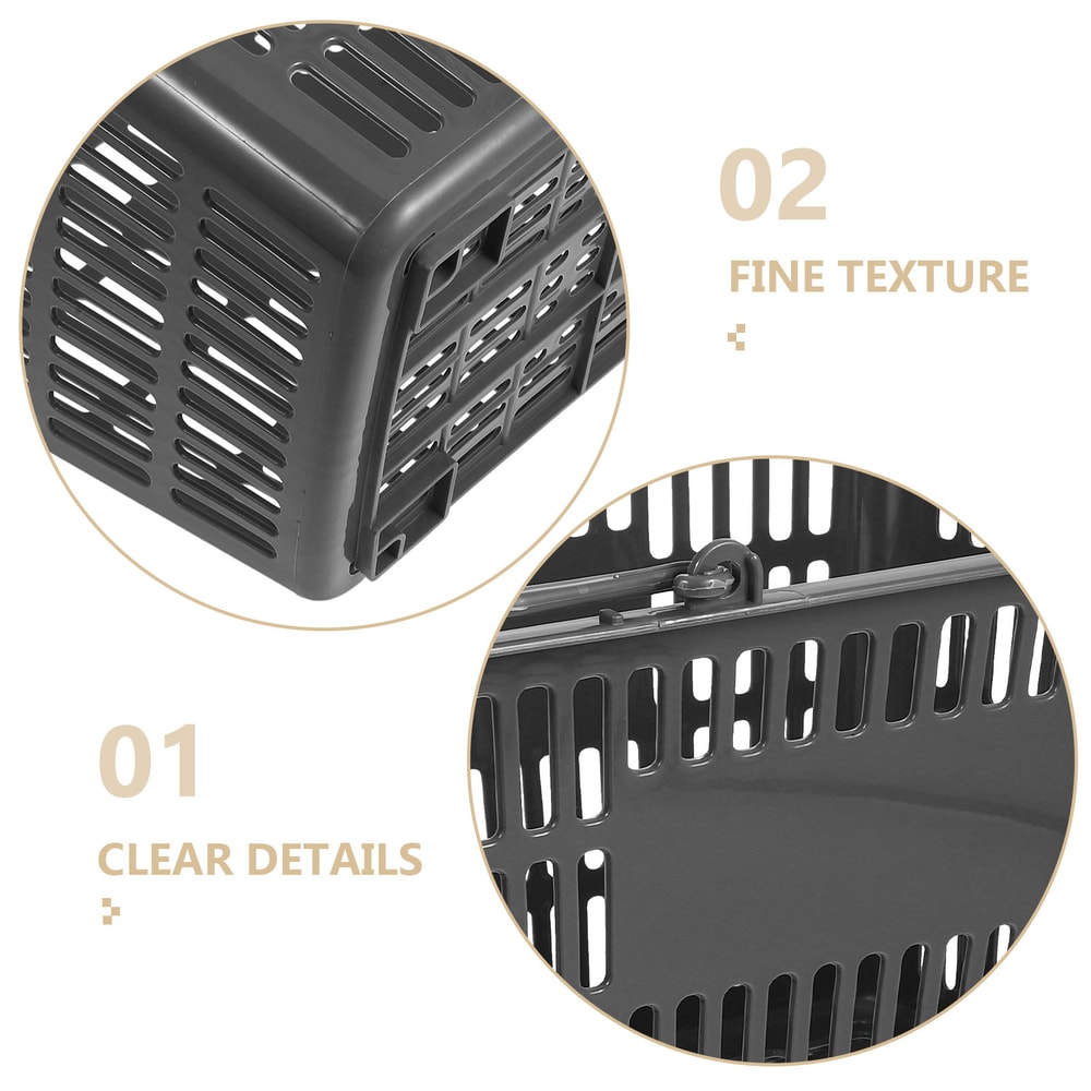 Premium Plastic Storage Basket With Folding Handles For Kitchen Bathroom Organizer 4