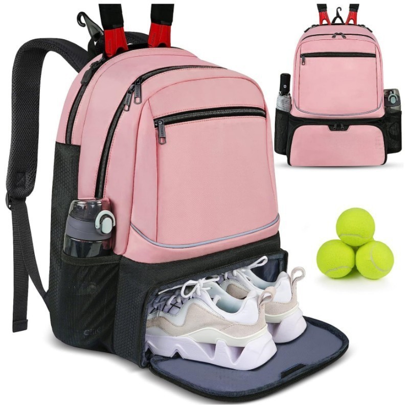 Professional Tennis Racquet Backpack with Ventilated Shoe Compartment & Multi Layer Storage