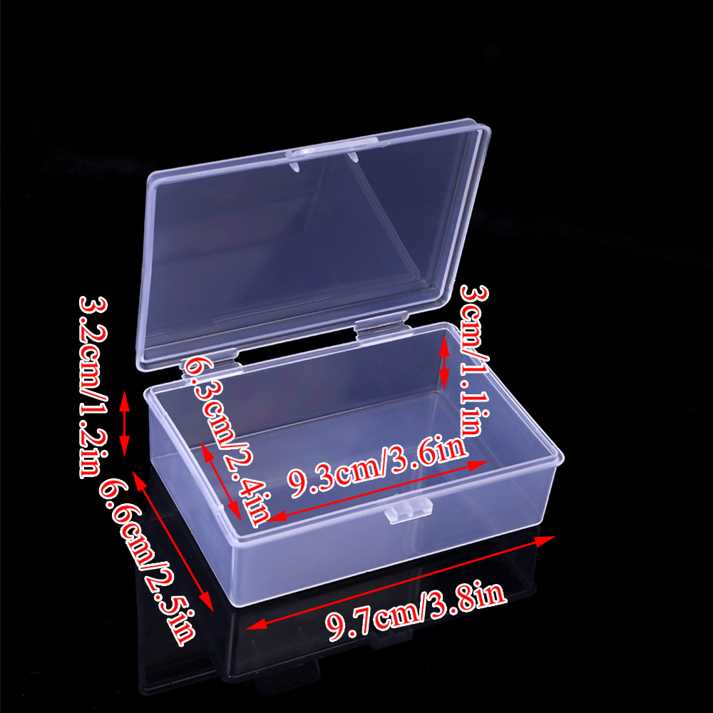 Mini Clear Plastic Storage Box For Jewelry ID Cards Dustproof Organizer 2