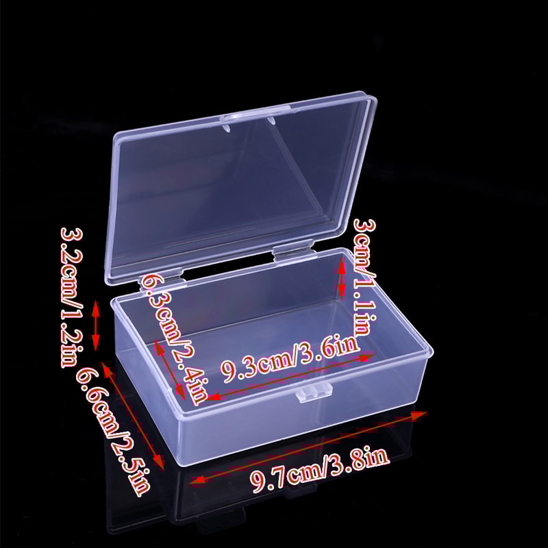Mini Clear Plastic Storage Box For Jewelry ID Cards Dustproof Organizer 2