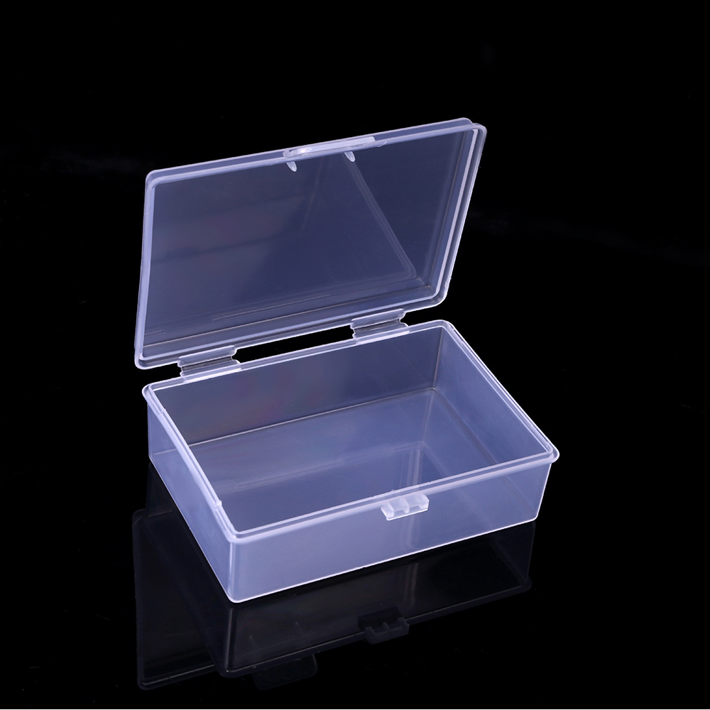 Mini Clear Plastic Storage Box For Jewelry ID Cards Dustproof Organizer 4