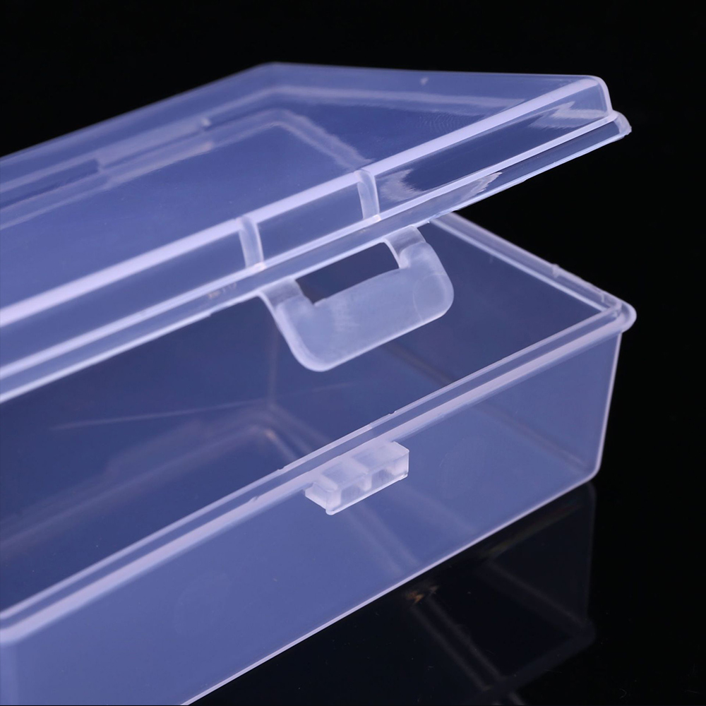 Mini Clear Plastic Storage Box For Jewelry ID Cards Dustproof Organizer 3