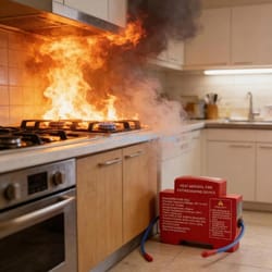 compact automatic fire extinguisher for cabinets & appliances