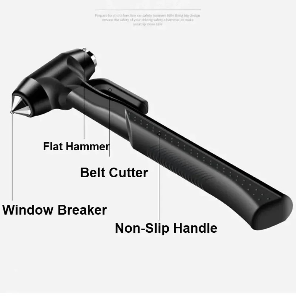 Emergency Car Safety Hammer With Window Breaker Seat Belt Cutter 2