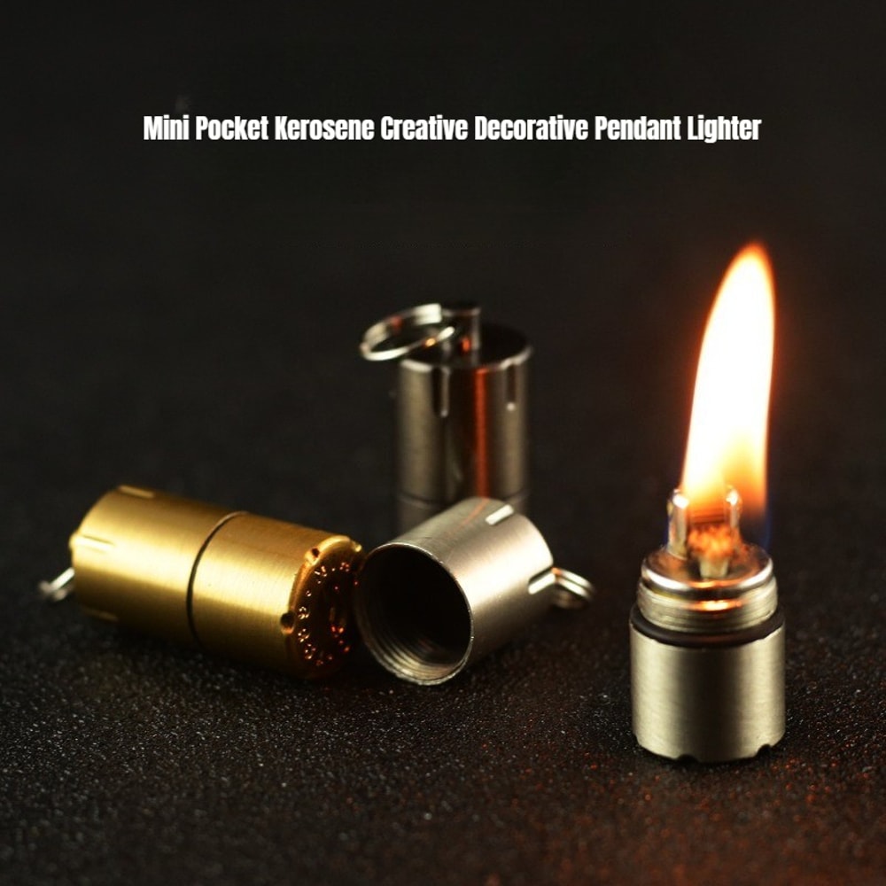Mini Retro Kerosene Pocket Lighter Portable Fingertip Flame 1