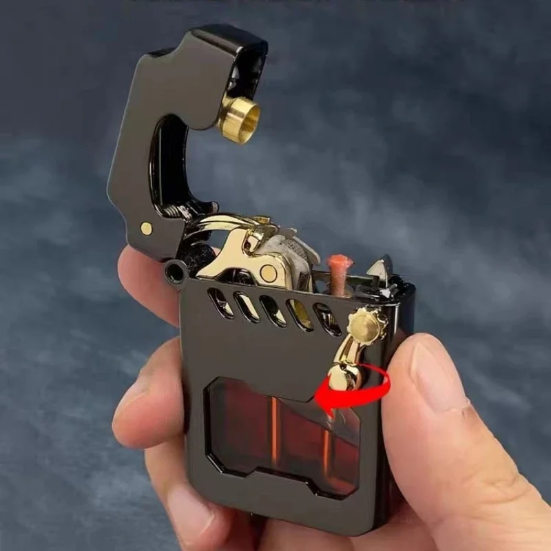 Mecha Transparent Fuel Tank Mechanical Lighter High End Mens Luxury Gift 2