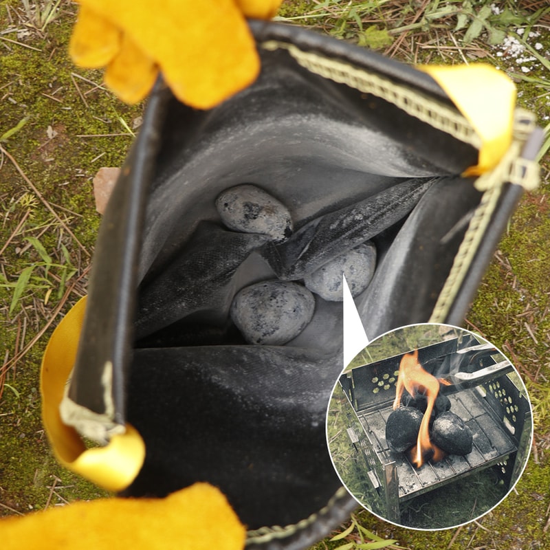 Portable Fireproof Bag For Charcoal Disposal Heat Resistant Camping Bag 5
