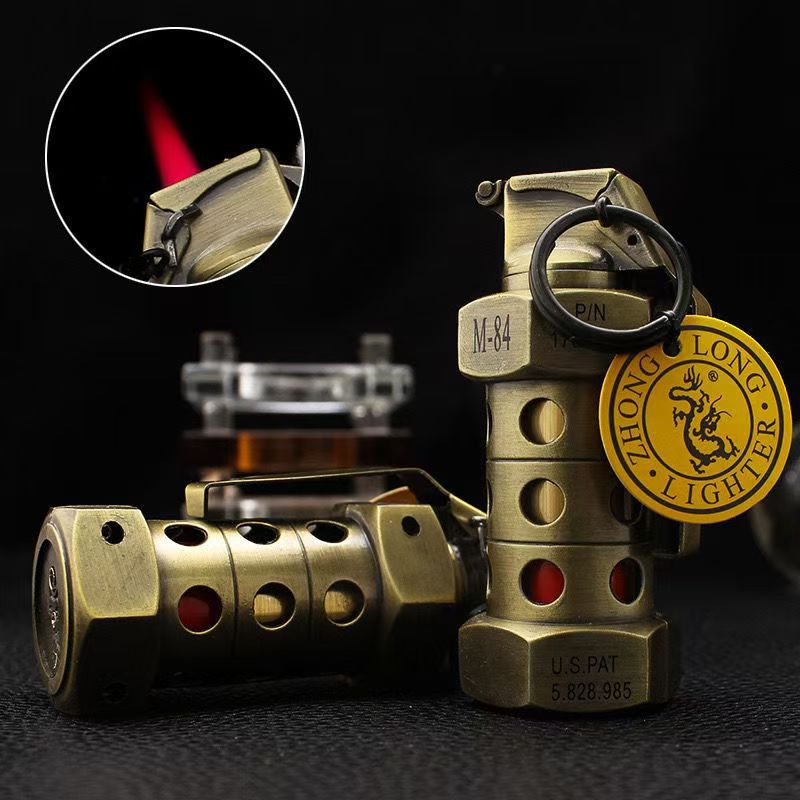 Grenade Shaped USB Rechargeable Windproof Lighter Keychain 2