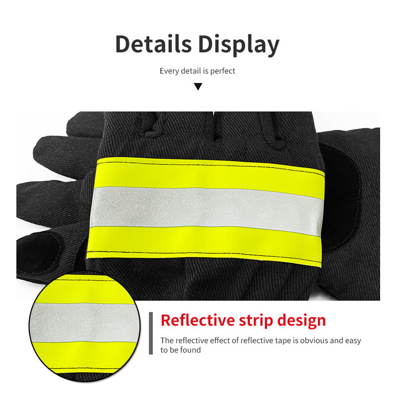 Firefighting Gloves Heat Resistant Flame Retardant For Emergency Rescue 3