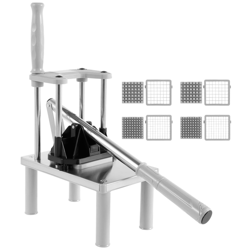 Stainless Steel French Fry Cutter Vegetable Chopper With Replacement Blades 6