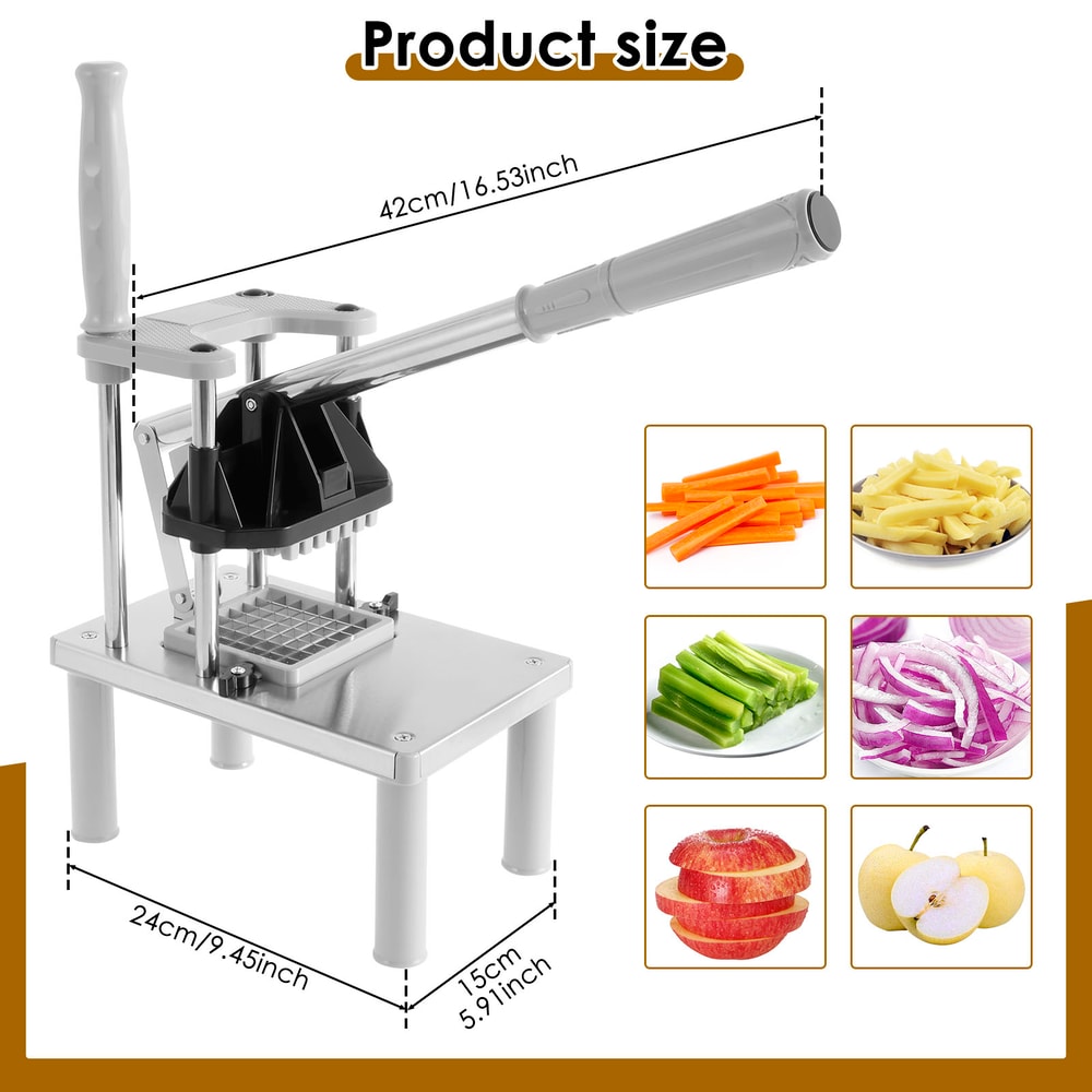 Stainless Steel French Fry Cutter Vegetable Chopper With Replacement Blades 4