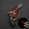 Revolver Lighter Metal Gun With Leather Case Windproof Cigarette Cigar Accessory 2