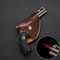 Revolver Lighter Metal Gun With Leather Case Windproof Cigarette Cigar Accessory 2