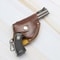 Revolver Lighter Metal Gun With Leather Case Windproof Cigarette Cigar Accessory 6