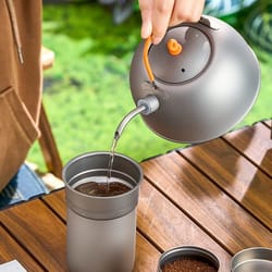 titanium pour over coffee kettle lightweight camping tea pot for hiking
