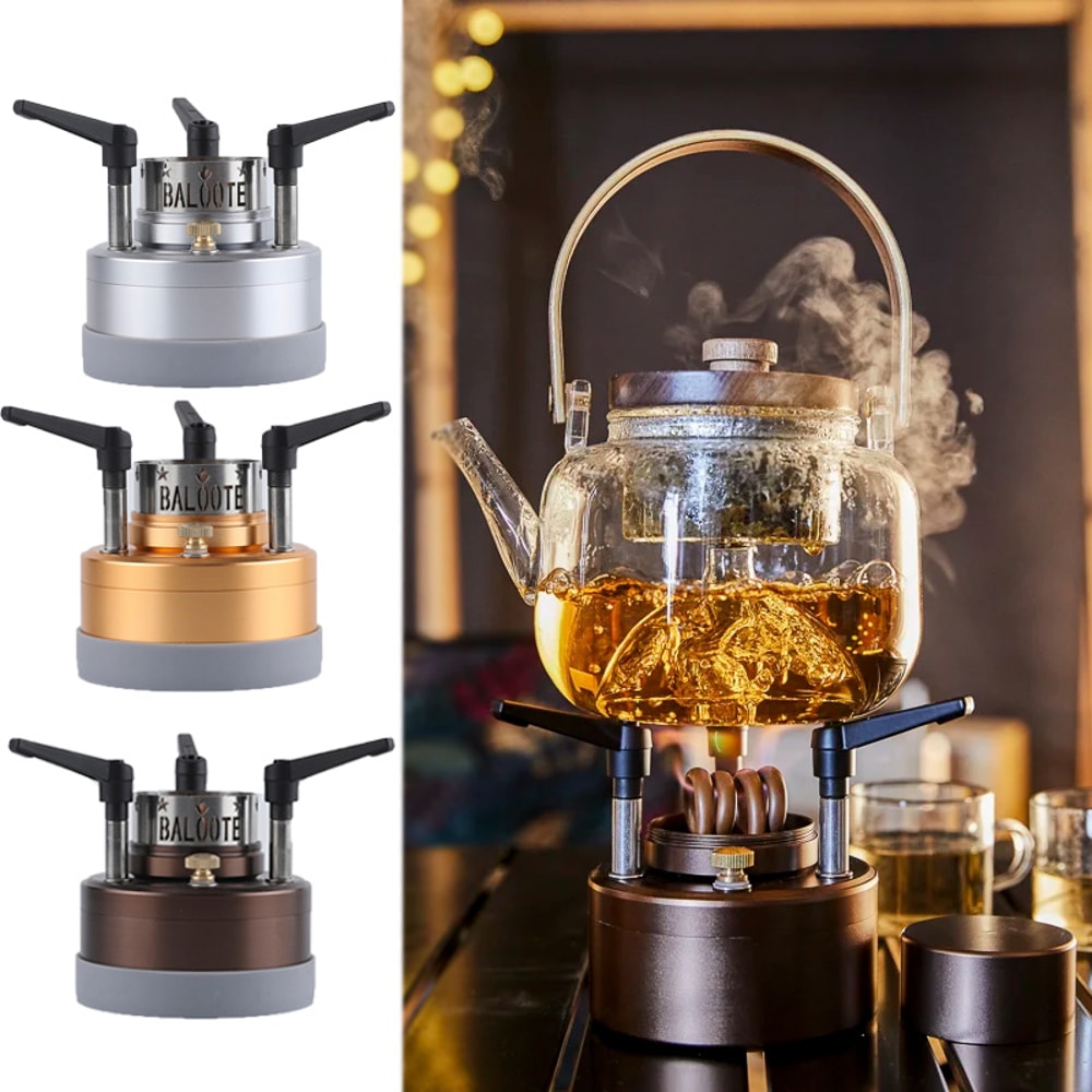 Portable Jet Fire Alcohol Stove Burner With Wooden Mat For Camping 3