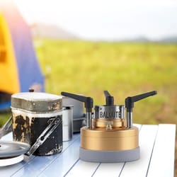 portable jet fire alcohol stove burner with wooden mat for camping