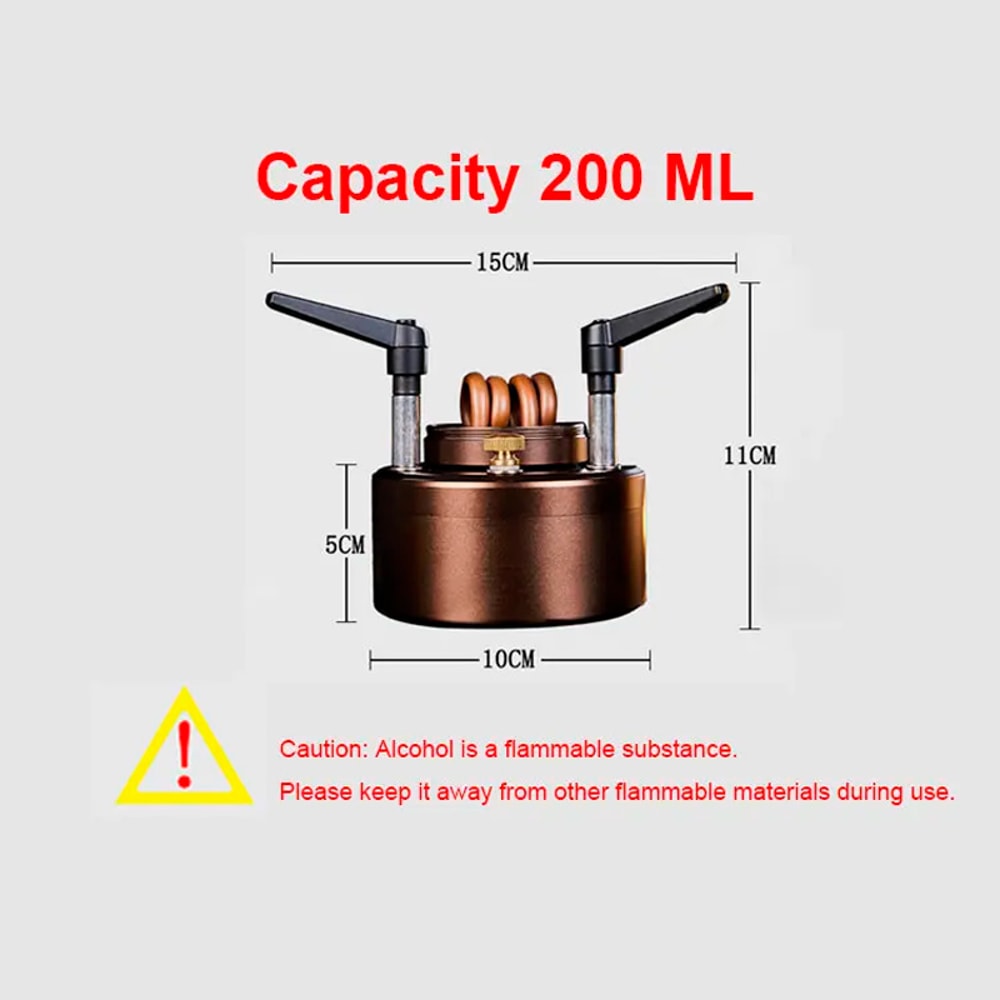 Portable Jet Fire Alcohol Stove Burner With Wooden Mat For Camping 7