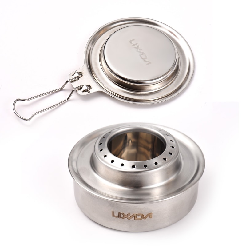 Portable Mini Backpacking Camp Stove With Folding Fire Cover High Combustion Efficiency 0