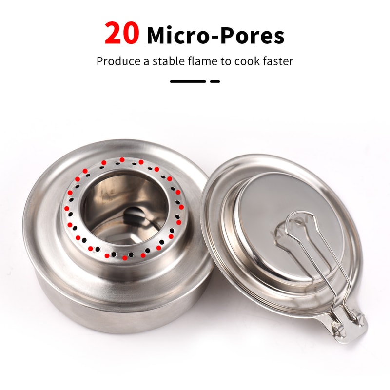 Portable Mini Backpacking Camp Stove With Folding Fire Cover High Combustion Efficiency 1
