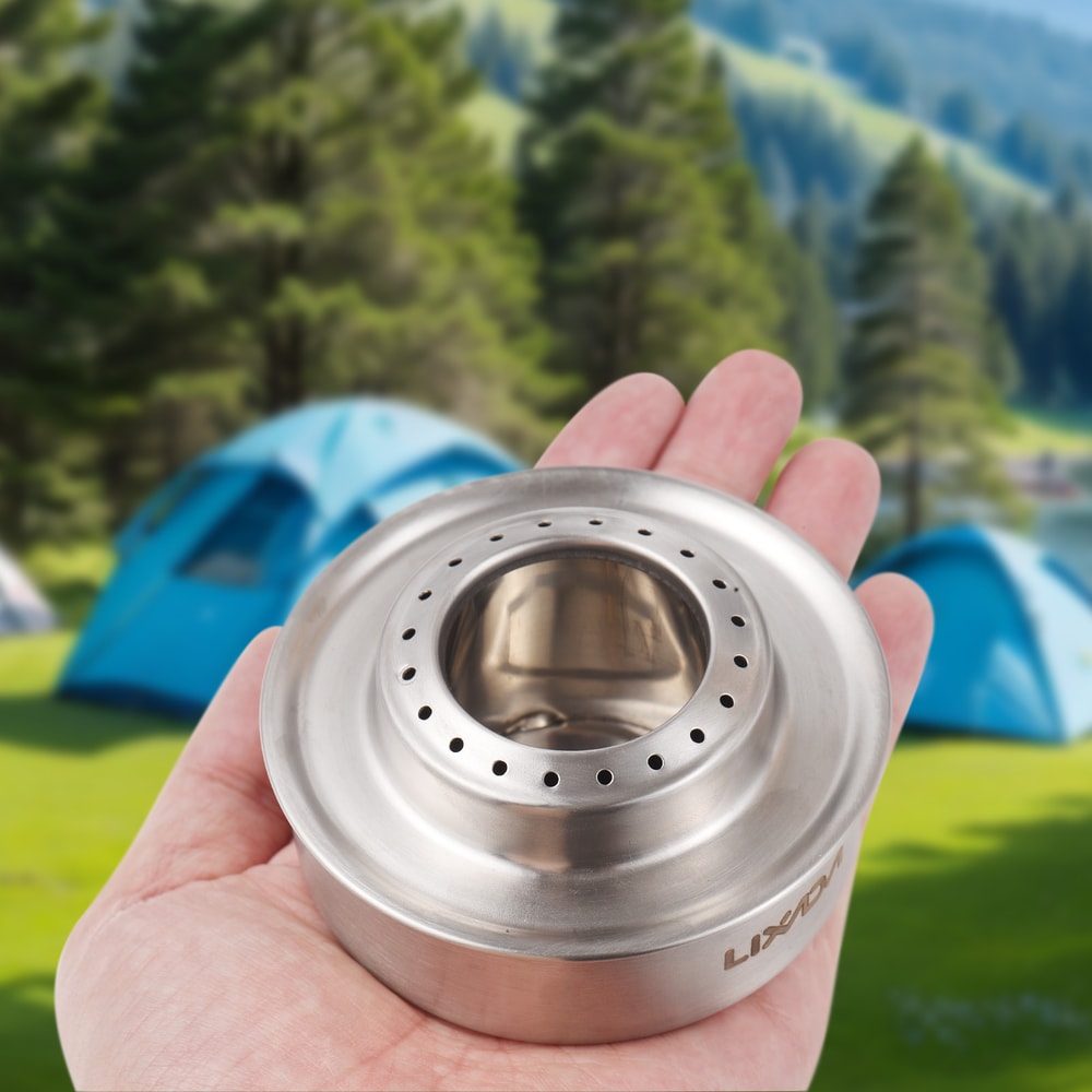 Portable Mini Backpacking Camp Stove With Folding Fire Cover High Combustion Efficiency 3