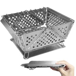 portable folding bbq stove stainless steel fire pit for camping & picnics