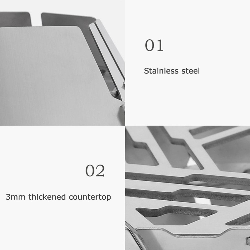 Removable Stainless Steel Camping Stove Windscreen For Portable Outdoor Cooking 3