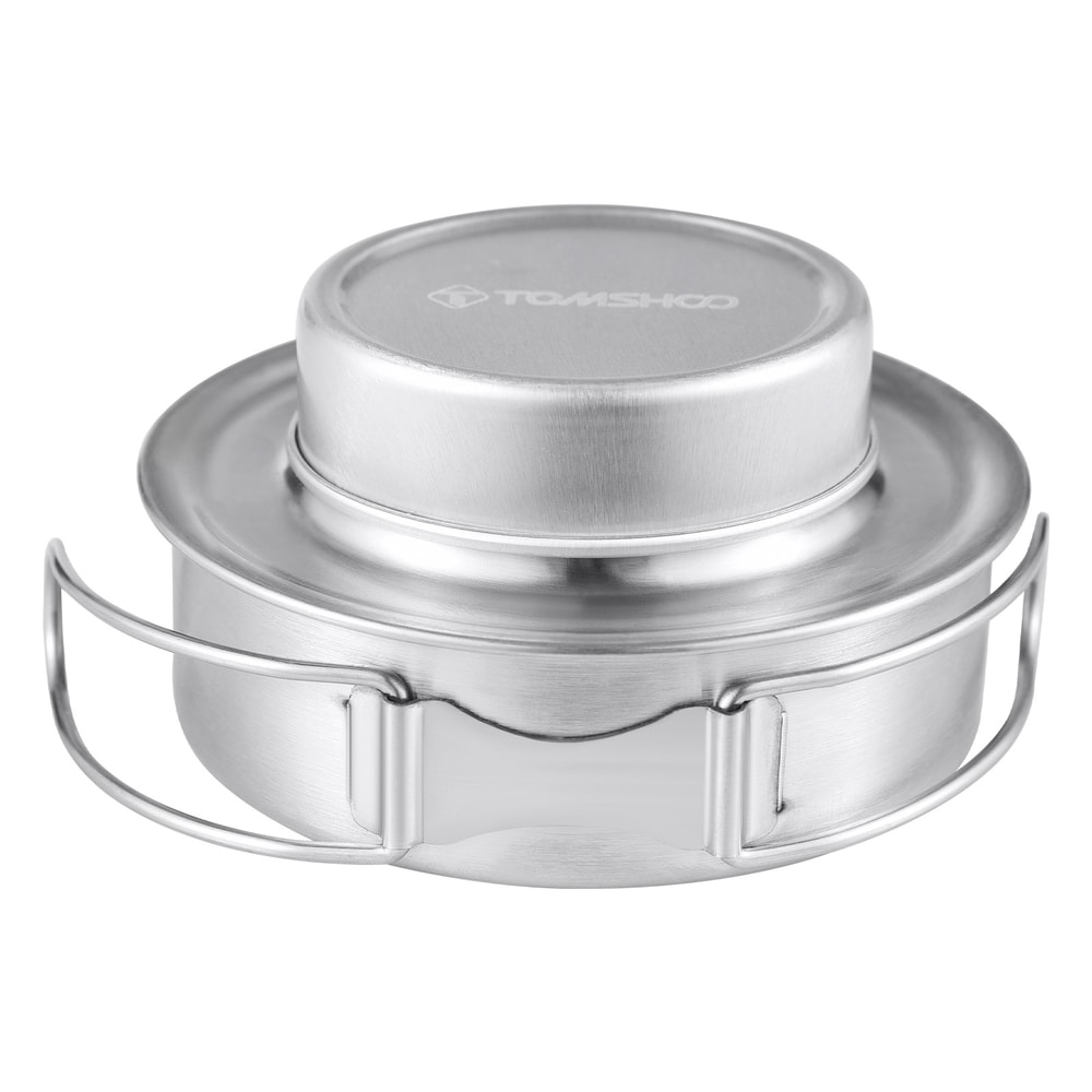 Portable Stainless Steel Camping Stove With Foldable Handles Lid 3