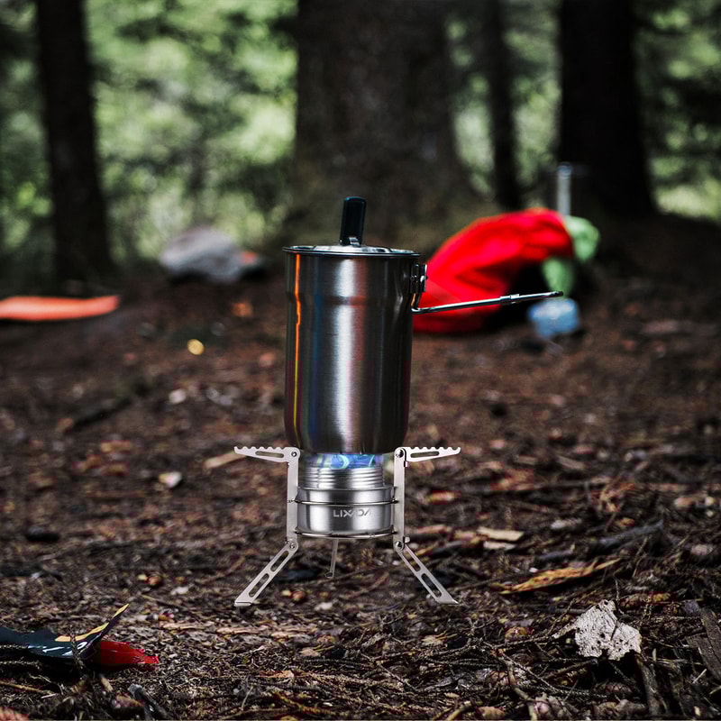 Compact Mini Backpacking Stove With Aluminum Alcohol Burner For Camping Hiking 6