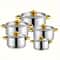Gold Stainless Steel Cookware Set Non Stick Dishwasher Safe Induction Compatible 1