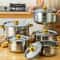 Gold Stainless Steel Cookware Set Non Stick Dishwasher Safe Induction Compatible 0