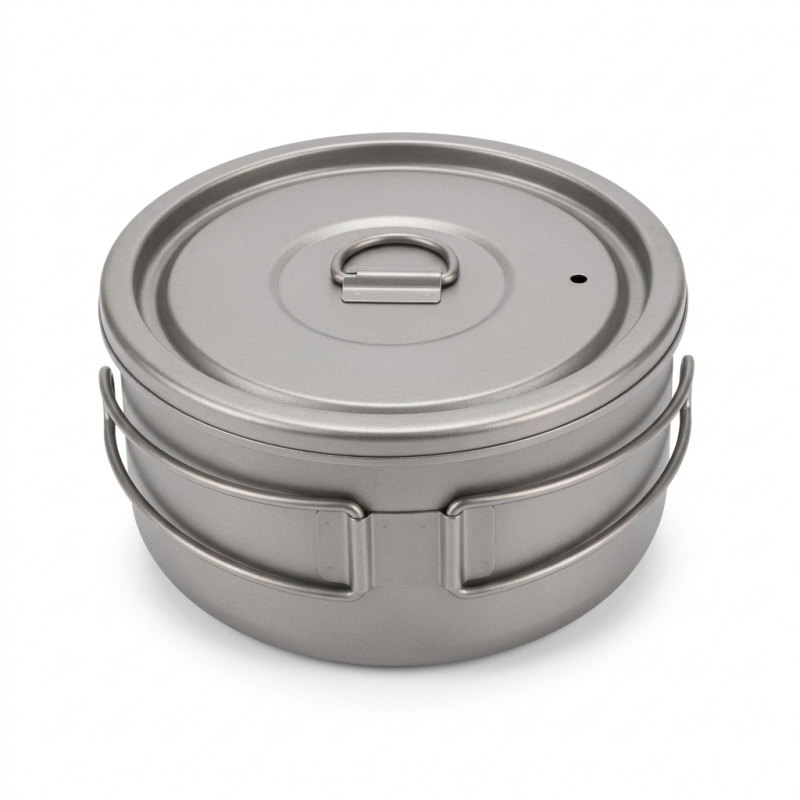 Titanium Camping Pot Foldable Lunch Box Ultralight Cookware For Hiking And Backpacking 1