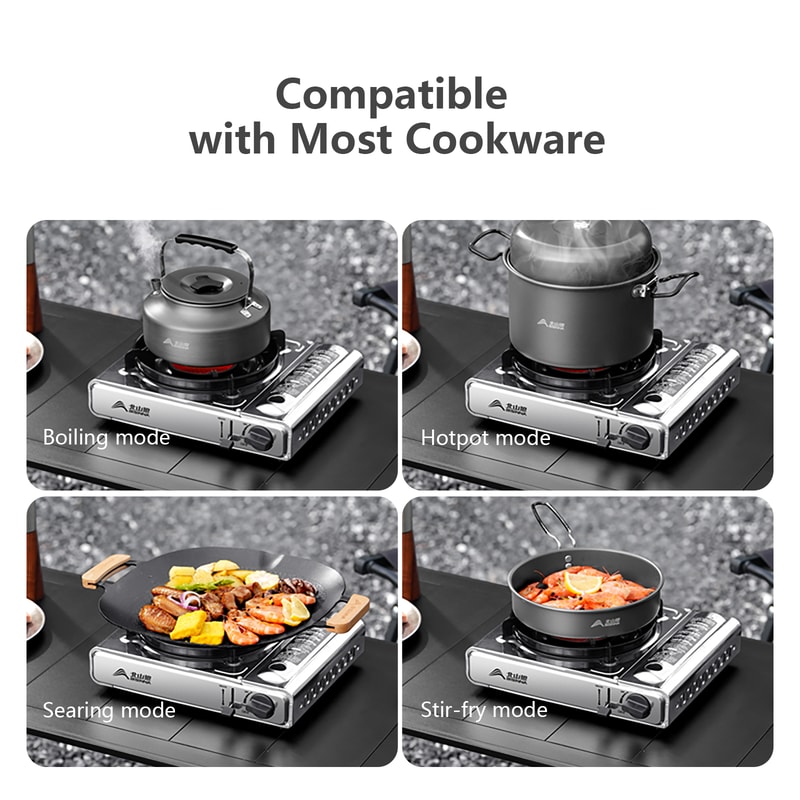 Portable Camping Infrared Burner Stove Windproof Cassette Gas Cooker 6