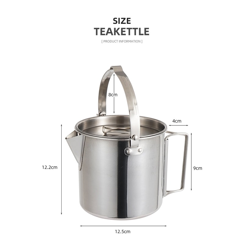 Camping Kettle Stainless Steel Outdoor Coffee Pot For Hiking Picnic Use 4