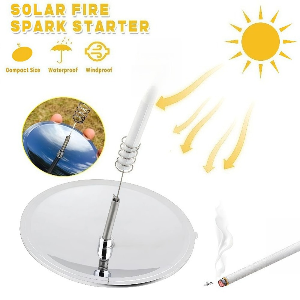 Solar Fire Starter Survival Lighter Waterproof Windproof Camping Tool 3