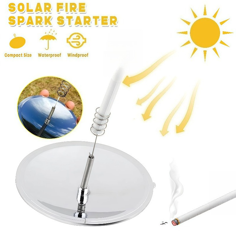 Solar Fire Starter Survival Lighter Waterproof Windproof Camping Tool 3