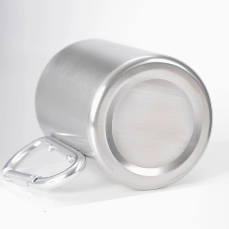 Stainless Steel Camping Mug With Carabiner Handle Portable Travel Cup For Hiking And Outdoor Use 4