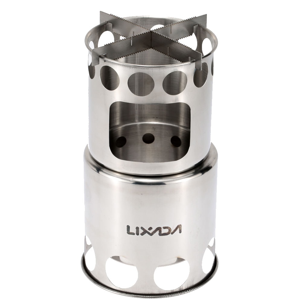 Camping Wood Burning Stove Stainless Steel Backpacking Stove For Outdoor Cooking 2