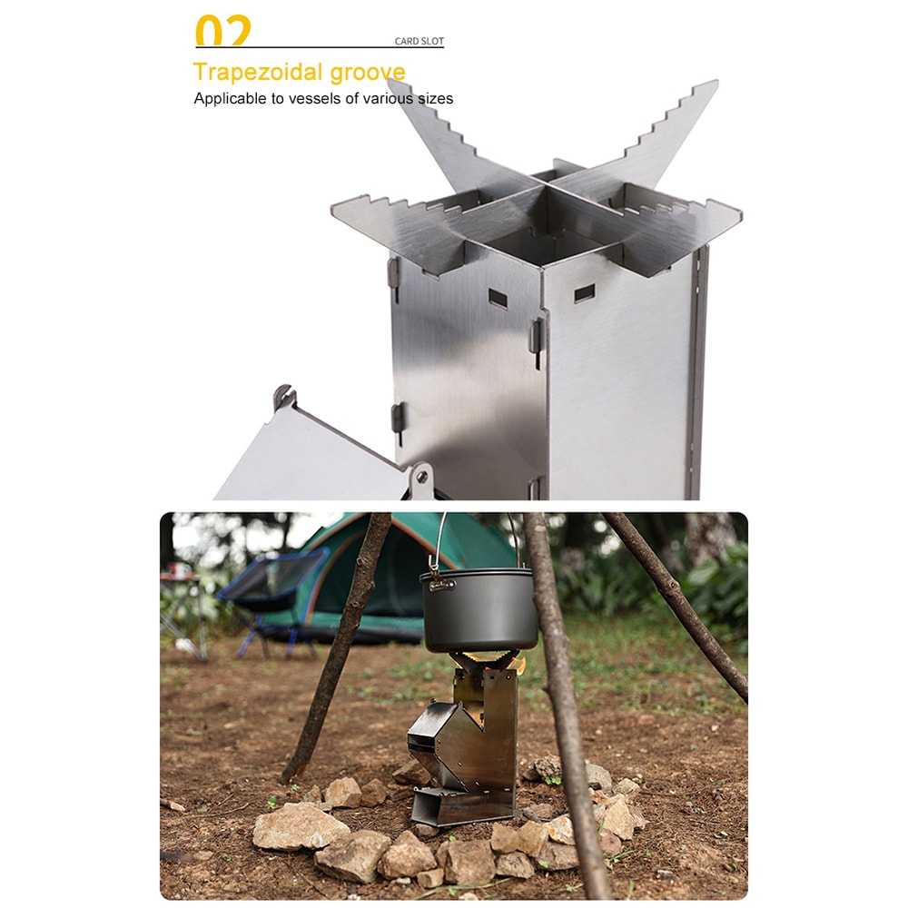 Rocket Wood Burning Camp Stove For Outdoor Cooking And BBQ 5