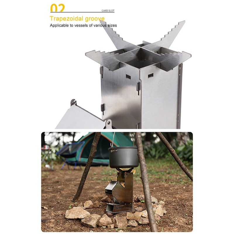 Rocket Wood Burning Camp Stove For Outdoor Cooking And BBQ 5