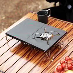 folding camping stove table heat resistant aluminum outdoor cooking stand