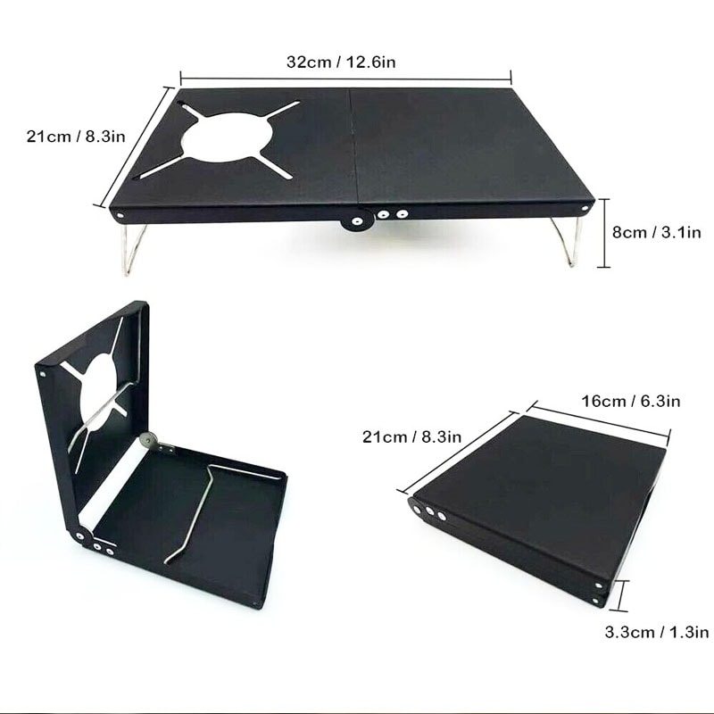 Folding Camping Stove Table Heat Resistant Aluminum Outdoor Cooking Stand