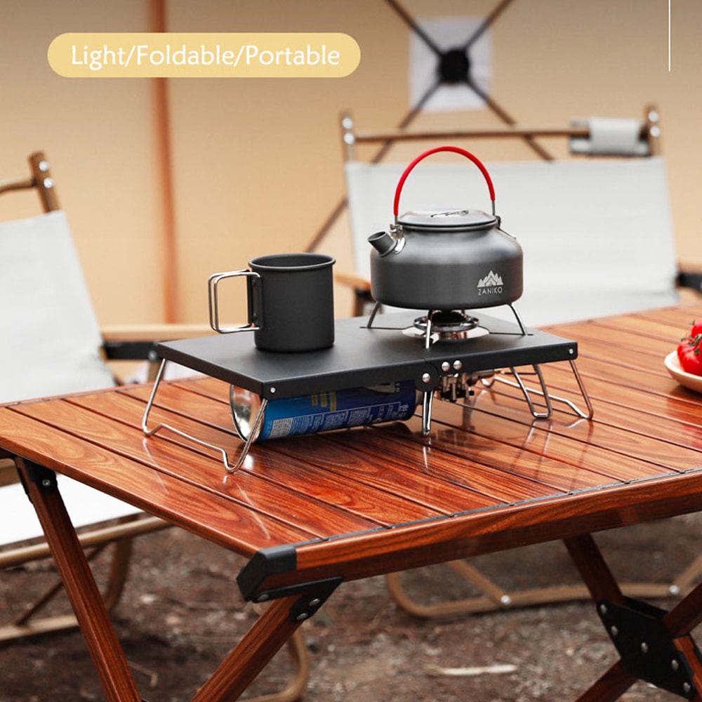Folding Camping Stove Table Heat Resistant Aluminum Outdoor Cooking Stand