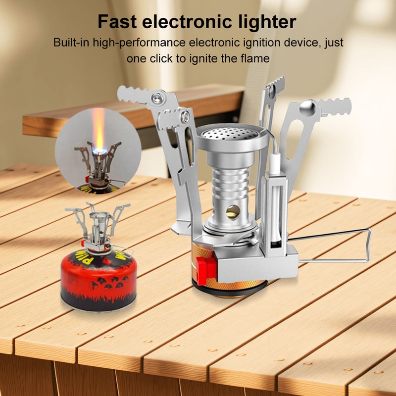 Camping Stove Foldable Gas Burner With Piezo Ignition For Outdoor Cooking 1