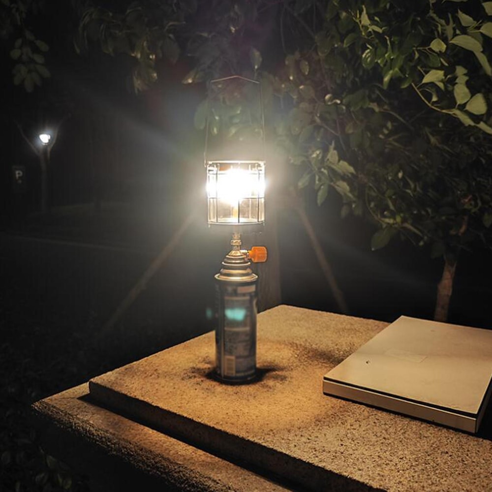 Mini Outdoor Gas Lantern With Piezo Ignition Portable Camping Light For Hiking Travel 0