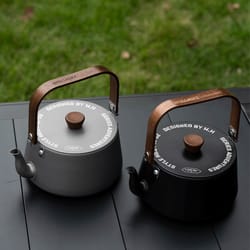 portable camping kettle with wooden handle lightweight outdoor teapot coffee pot