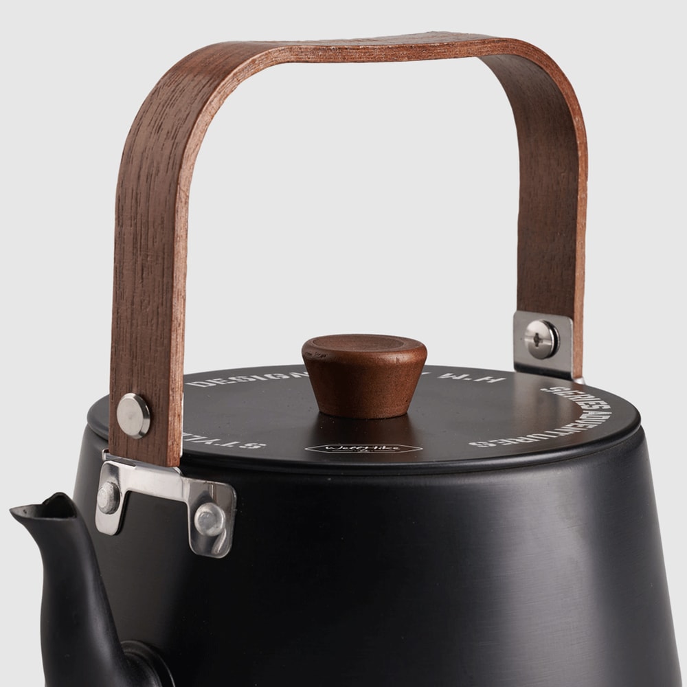 Portable Camping Kettle With Wooden Handle Lightweight Outdoor Teapot Coffee Pot 2