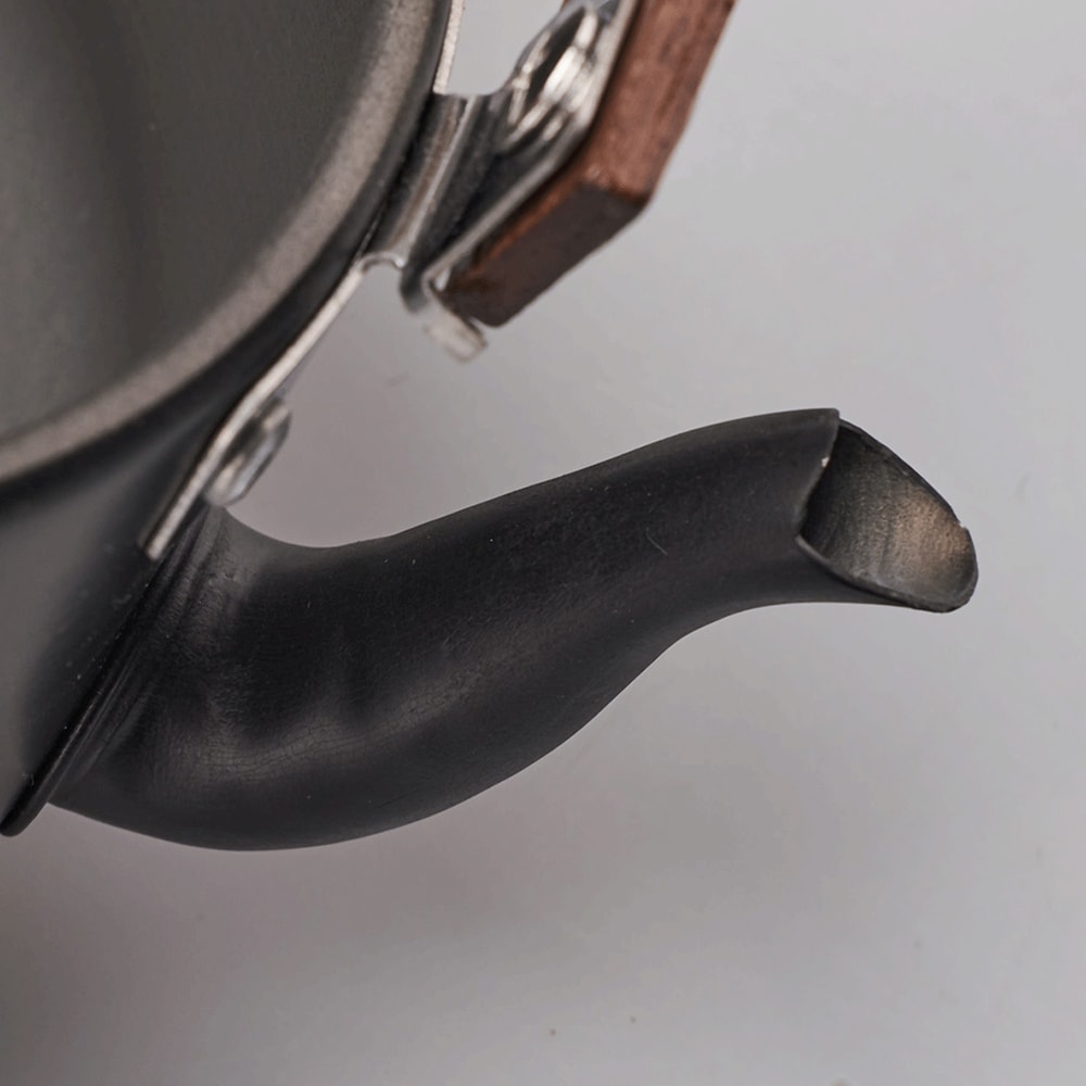 Portable Camping Kettle With Wooden Handle Lightweight Outdoor Teapot Coffee Pot 4